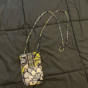 Floral Crossbody Bag with Yellow and Black Design